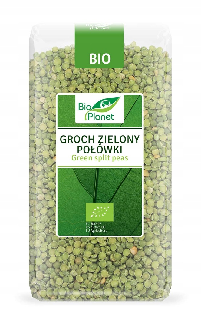 GROCH ZIELONY POŁÓWKI BIO 500 g - BIO PLANET