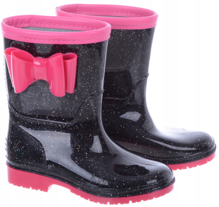 Kalosze Gumowce dziecięce z kokardką czarne 31