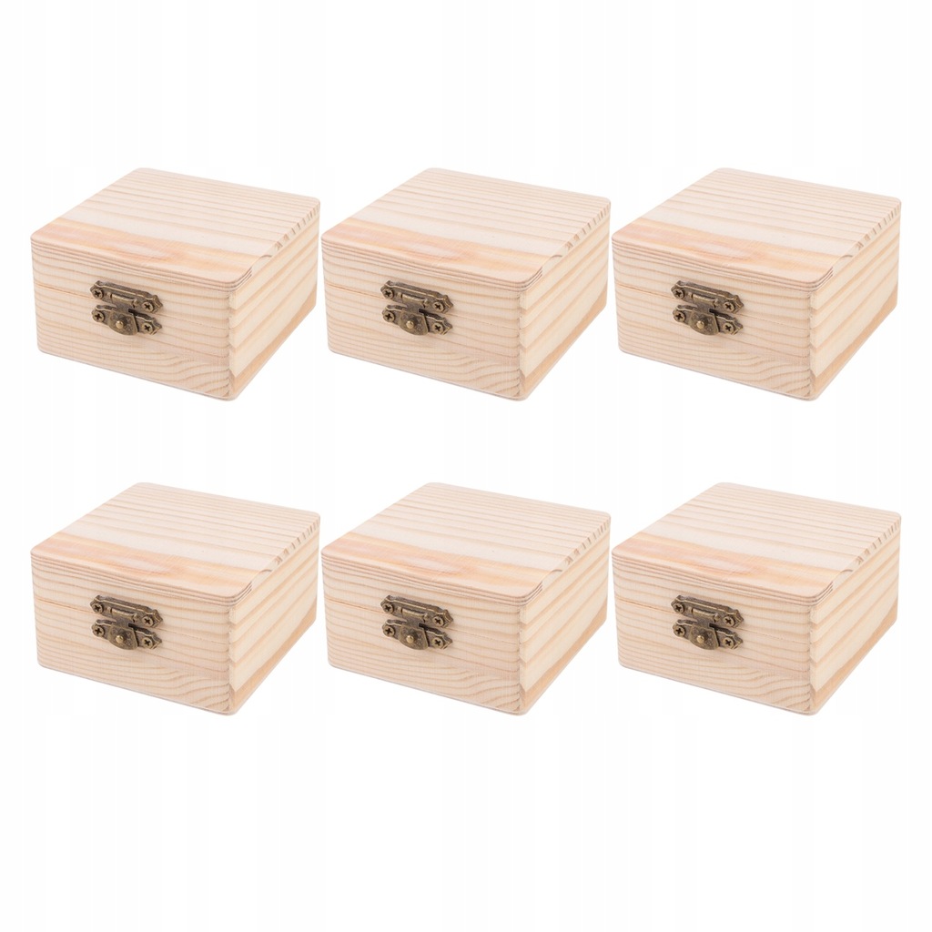 6pcs DIY Square Cases Mini Jewelry Boxes