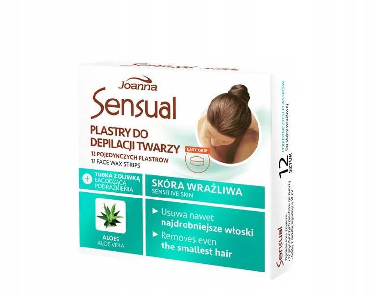 Joanna Plastry do depilacji twarzy Aloes 12 szt