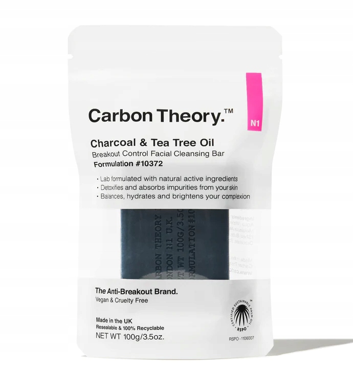 Carbon Theory Charcoal & Tea Tree Oil Oczyszczające Mydło do Twarzy