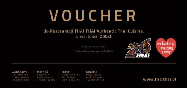 Voucher do Thai Thai na 200 zł!