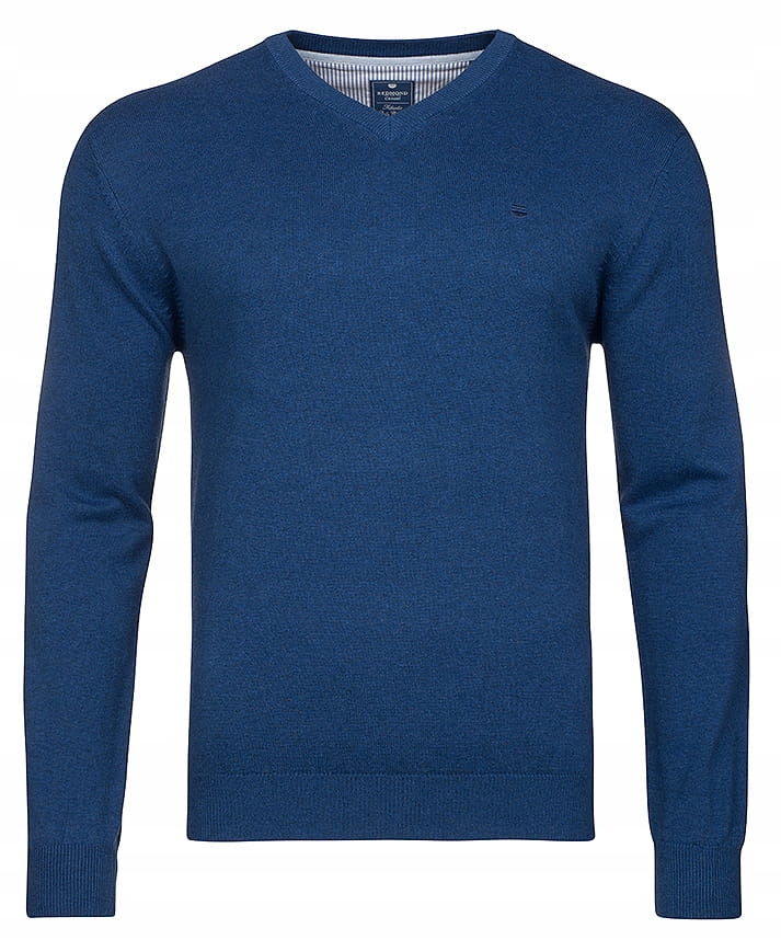 Sweter SWETEREK męski niebieski v-neck REDMOND S