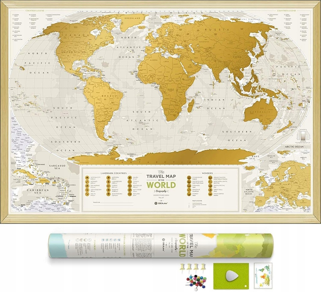 MAPA ZDRAPKA ŚWIAT TRAVEL MAP GEOGRAPHY WORLD