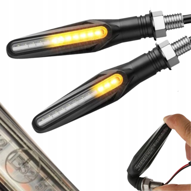 KIERUNKOWSKAZY LED MOTOCYKLOWE QUADA SKUTERA MOTORU DYNAMICZNE MOCNE