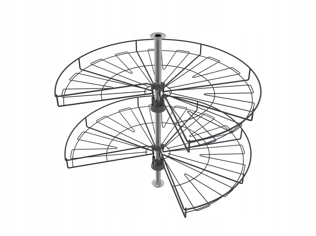 Kosz Półka obrotowa 3/4 fi 820mm GRAFIT