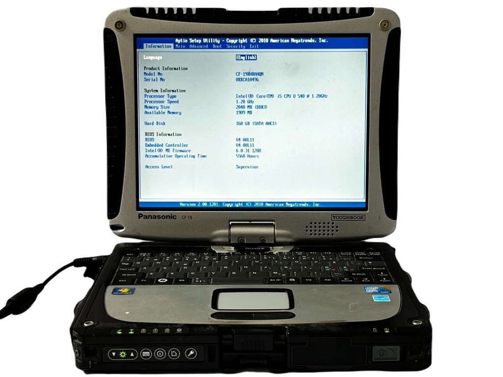 Panasonic ToughBook CF19 i5 2GB 160GB BIOS OKCG642