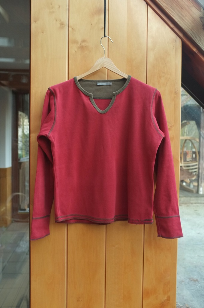 czerwona bluzka Reserved M bawełniana basic khaki