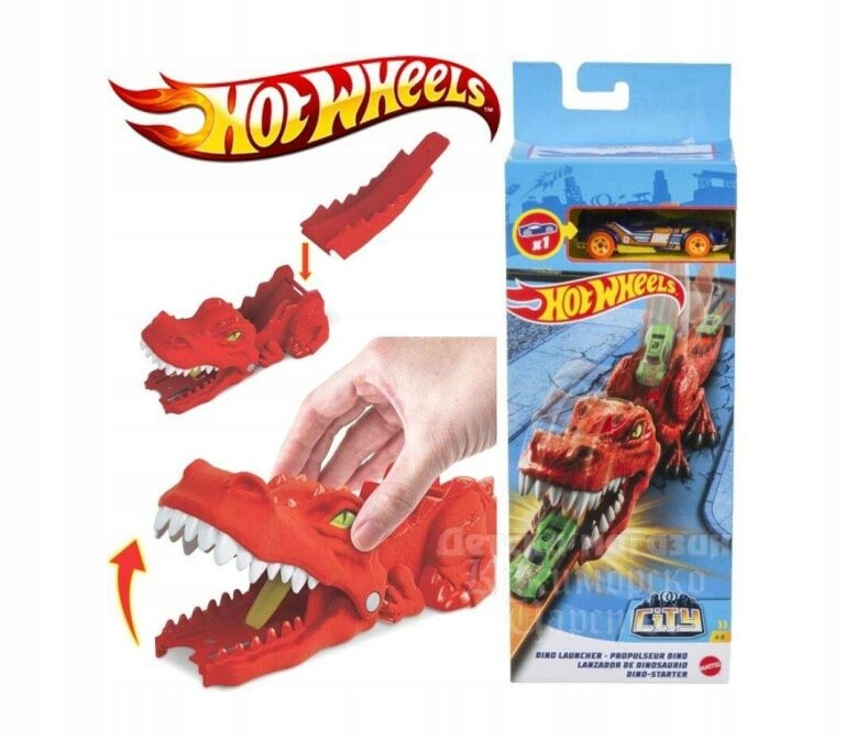 HOT WHEELS WYRZUTNIA DINOZAUR + SAMOCHÓD