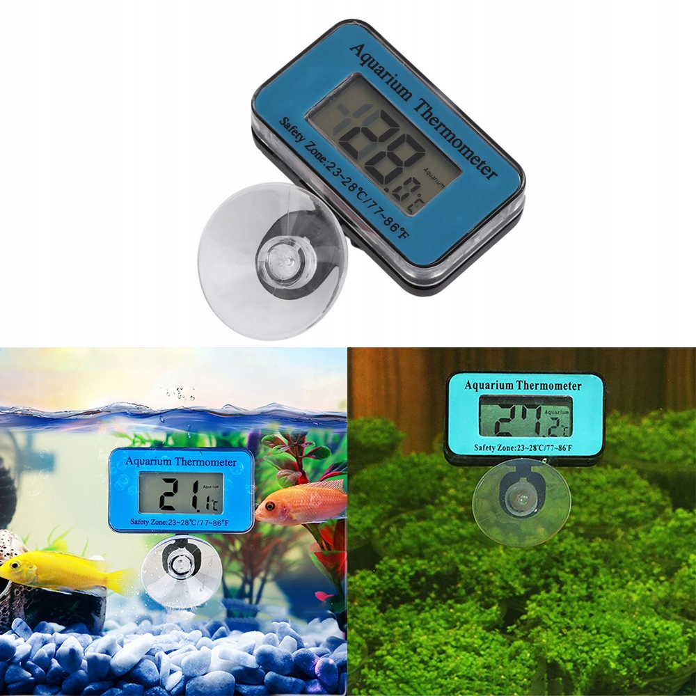 Cyfrowy wyświetlacz LCD Termometr Akwarium Wskaźnik temperatury *Wolne baterie* 