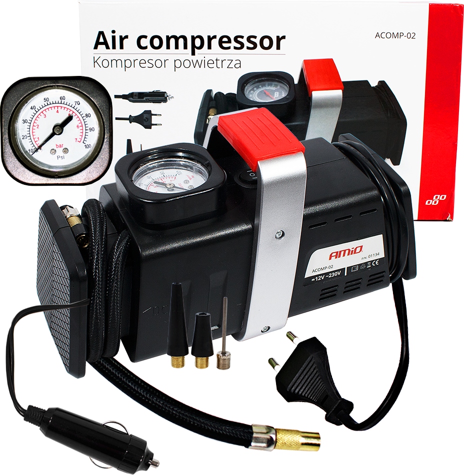 ELEKTRYCZNA POMPKA ROWEROWA KOMPRESOR 12V/230V