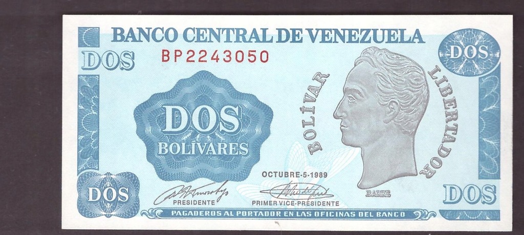 Wenezuela - banknot - 2 Bolivares 1989