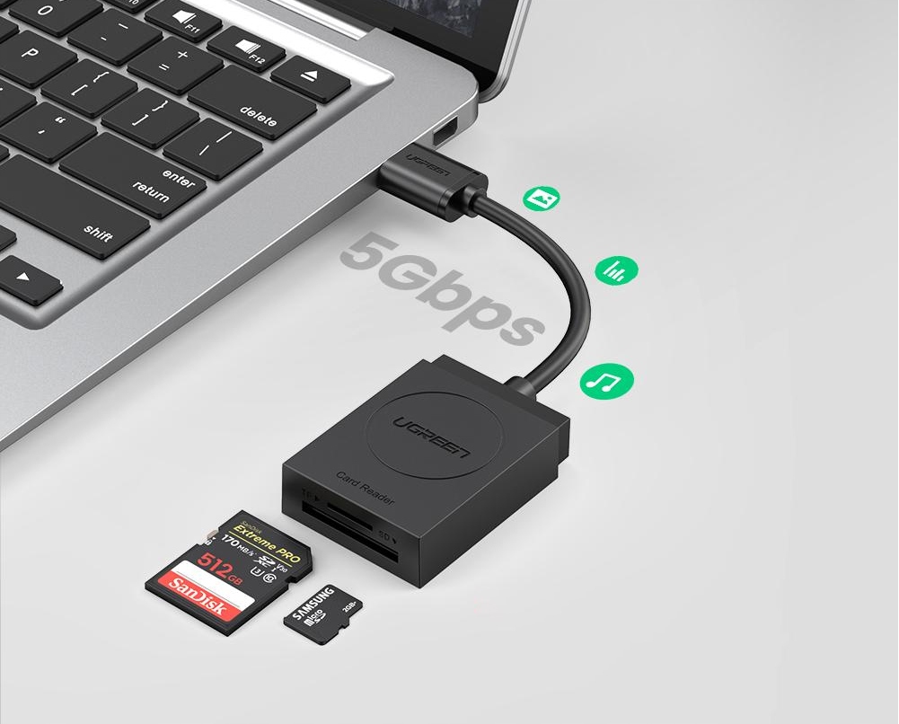 Купить USB-АДАПТЕР UGREEN ДЛЯ СЧИТЫВАНИЯ SD И MICRO SD КАРТ: отзывы, фото, характеристики в интерне-магазине Aredi.ru