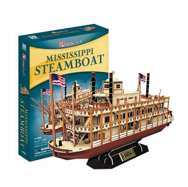 Puzzle 3D Statek parowy Mississippi 142 elementy