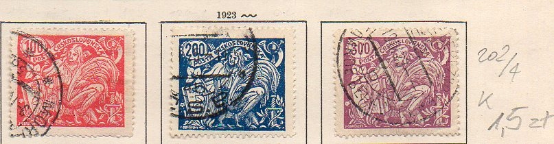 Czechosłowacja 15 , nr 202/4 , komplet