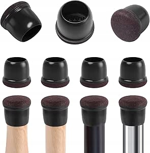 Nakładki na nogi krzeseł 16 szt. 25-30mm silikon + filc ochrona