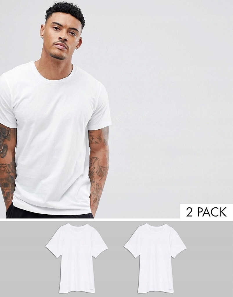 PJP402 CALVIN KLEIN T-SHIRT MĘSKI 2PAK LOGO S