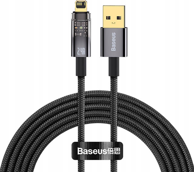 Kabel Baseus Explorer USB - Lightning 2.4A 2m (czarny)