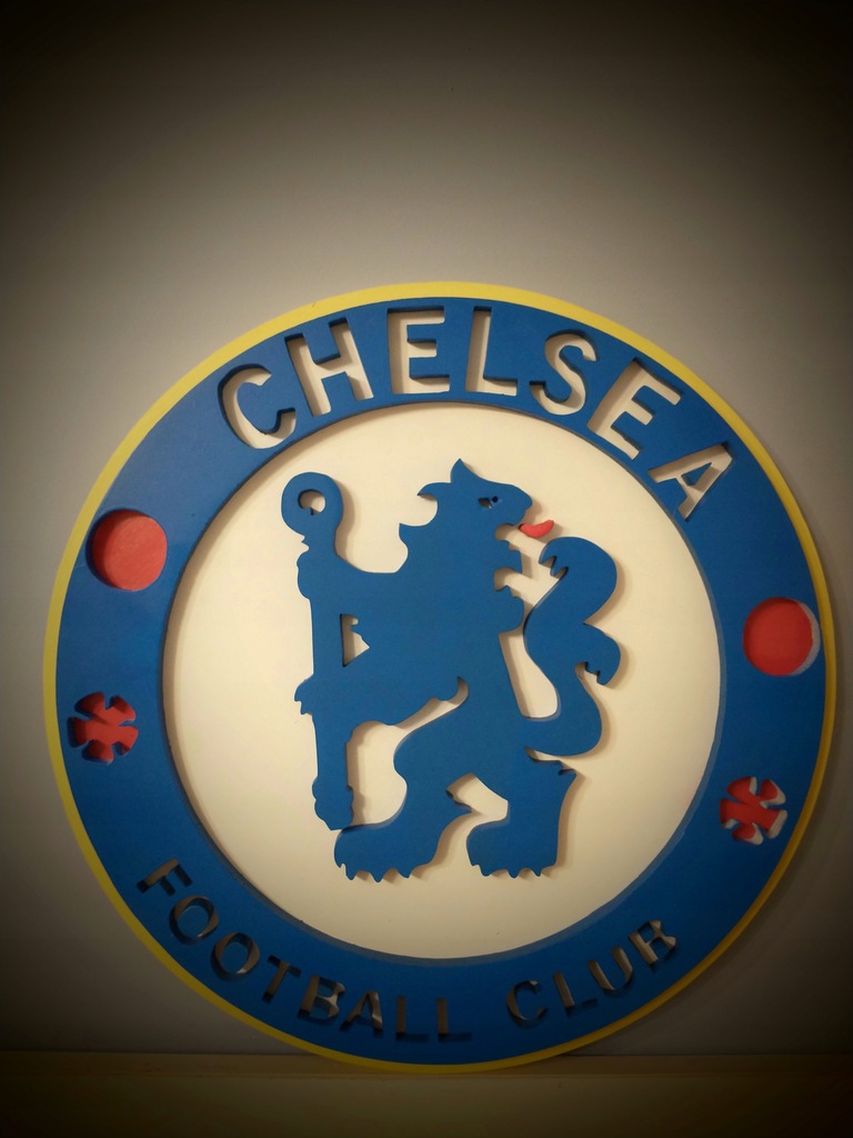 Herb klubu Chelsea Londyn drewno 3d