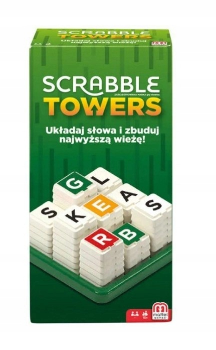 GRA SŁOWNA SCRABBLE TOWERS WIEŻE MATTEL