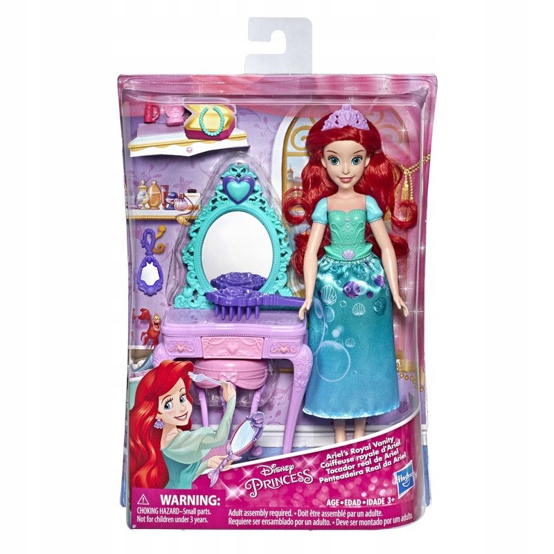 DISNEY PRINCESS LALKA ARIELKA + TOALETKA E3153