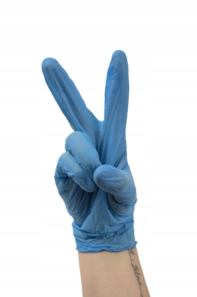 Nitrylowe rękawice niebieskie 'L' ochronne a'100