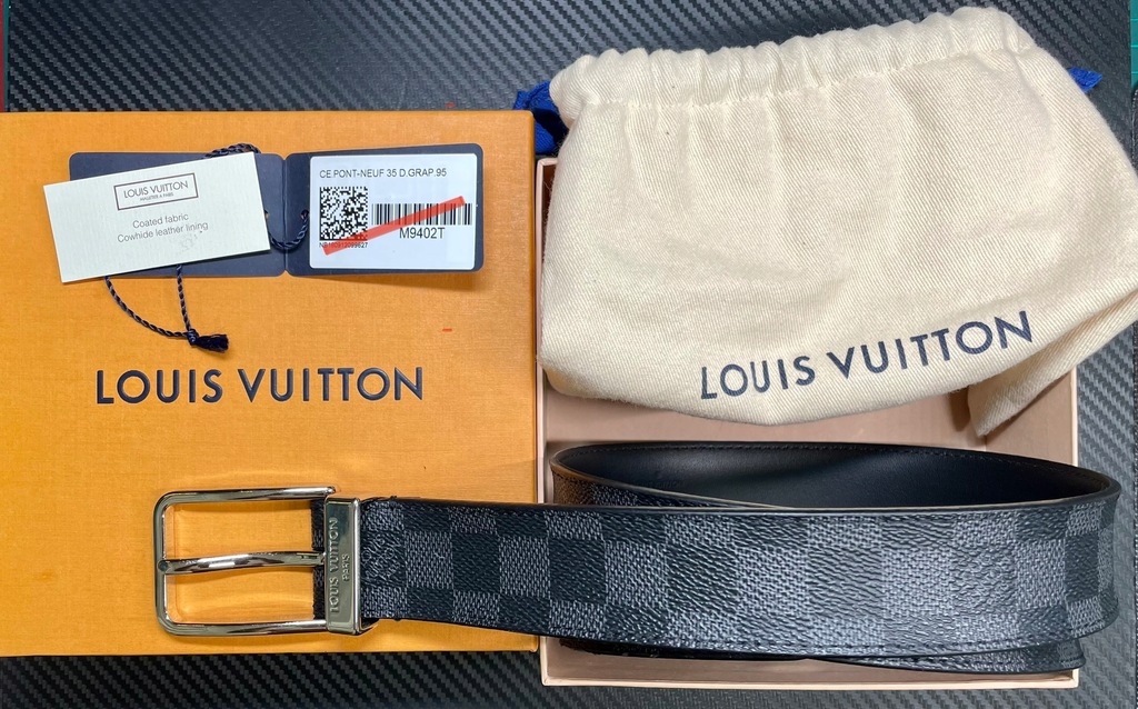 Pasek Louis Vuitton Pont Neuf 35mm damier graphite - 11675710113 -  oficjalne archiwum Allegro