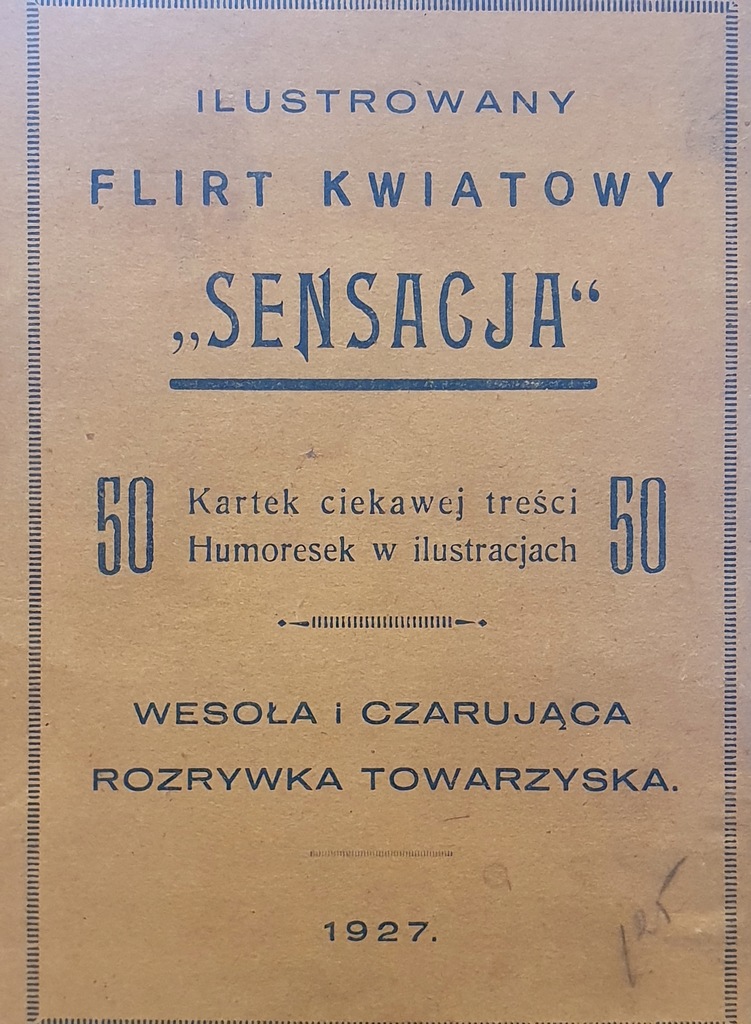 Ilustrowany flirt kwiatowy Sensacja 1927 unikat