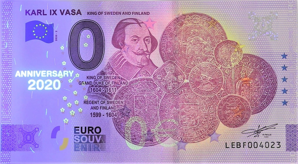 0 Euro - Karol IX Waza - Finlandia - 2020 - ANNIVE