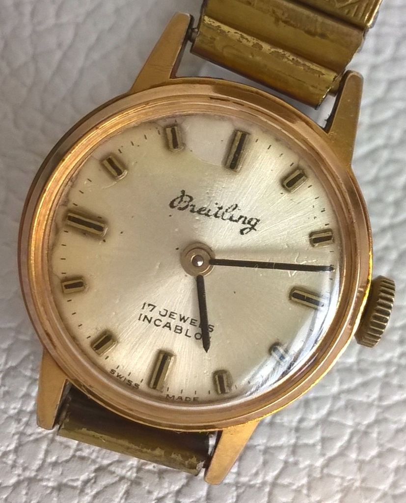 Breitling, c.a 1974. Złoto 10mikron. Chodzi. BDB