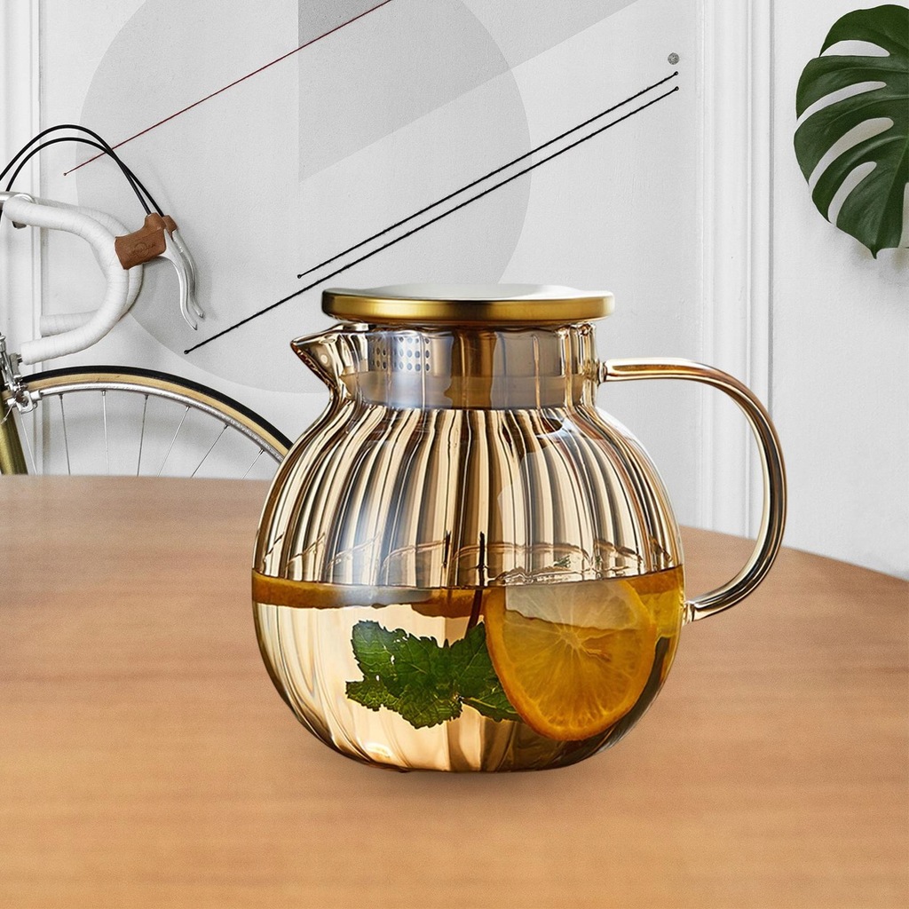 1.3L Glass Teapot Heatproof Filter Creative A