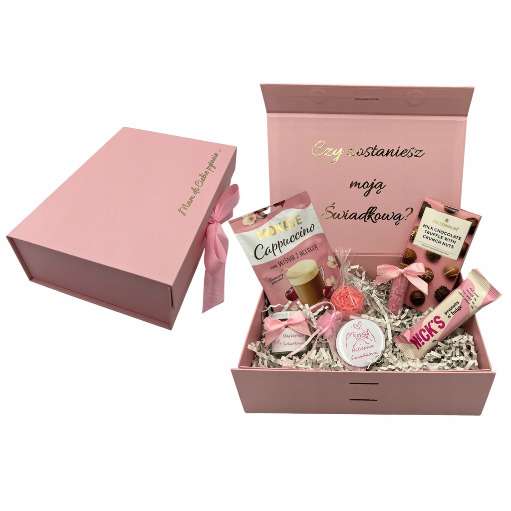 BOX DLA ŚWIADKOWEJ PROŚBA O ŚWIADKOWANIE ZAPYTANIE ELEGANCKI PREZENT ZESTAW