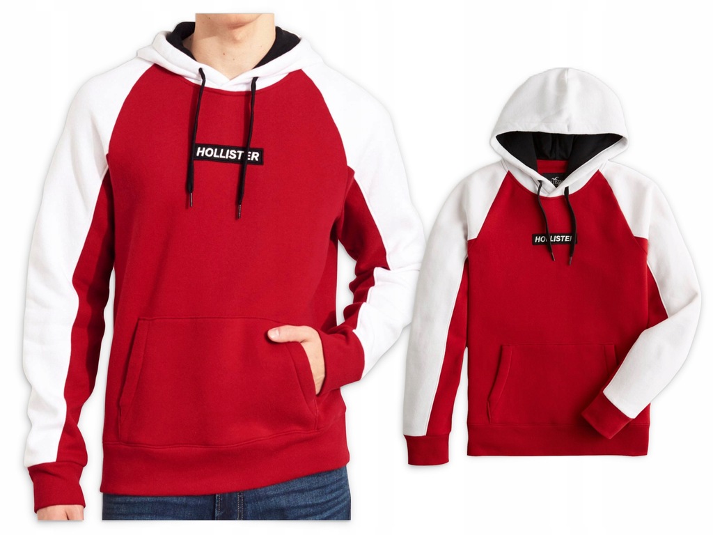 bluza męska HOLLISTER Colorblock Logo Hoodie L