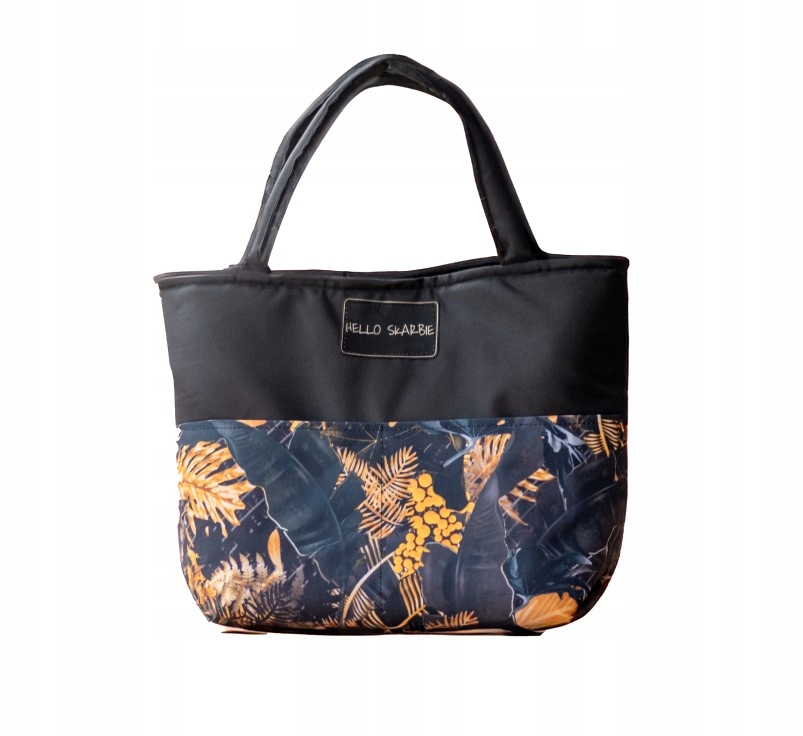 Torba do wózka organizer dla mamy dziecka niemowlaka kolor czarny liście