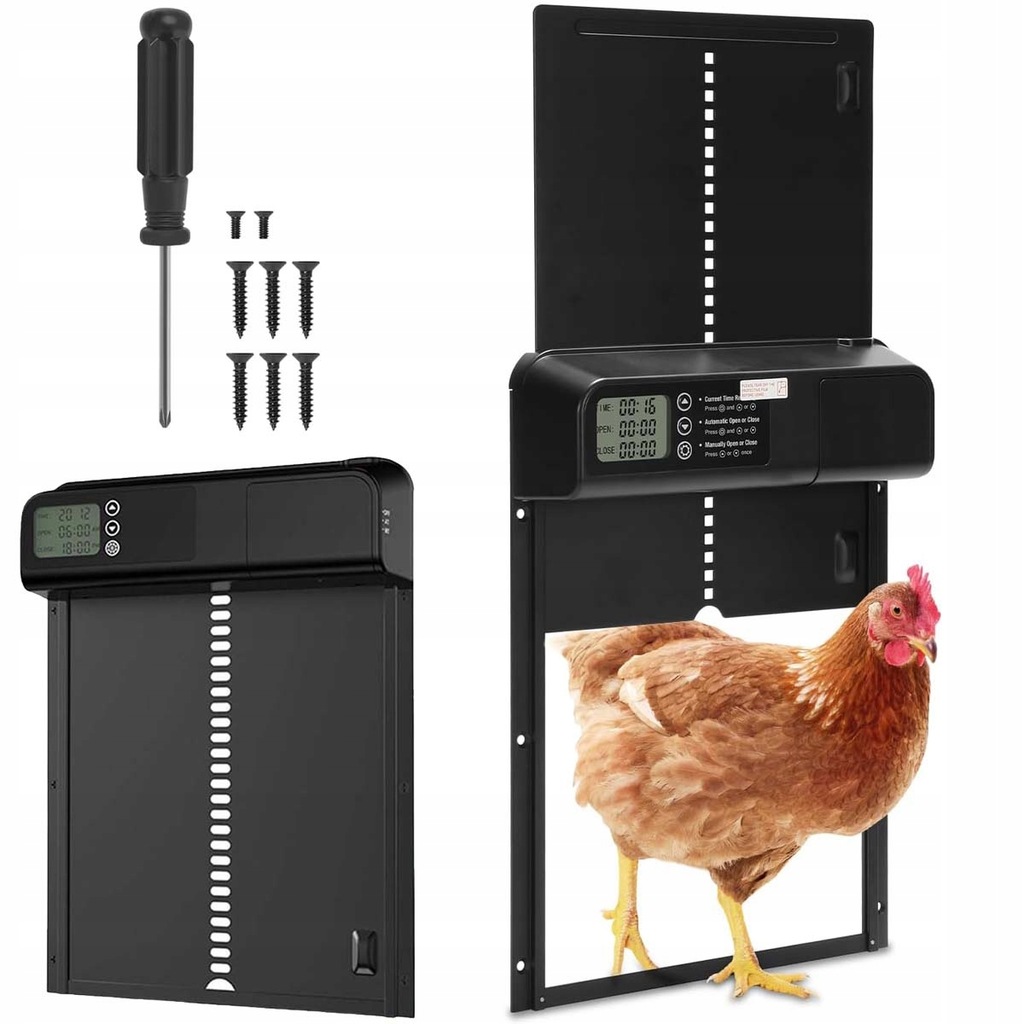 AUTOMATYCZNE DRZWI DO KURNIKA AUTOMATYCZNE OTWIERANIE RANO ZAMYKANIE NA NOC