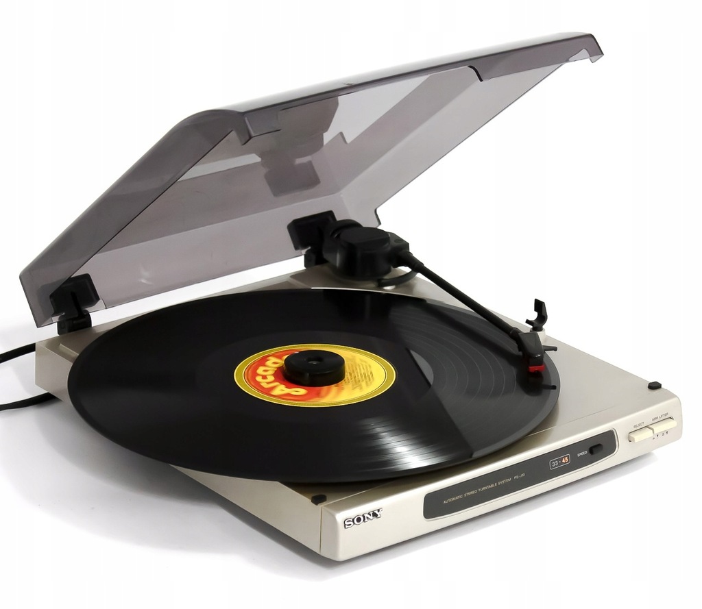 SONY PSJ10 KOMPAKTOWY GRAMOFON STEREO BELT DRIVE 11864450266 oficjalne archiwum Allegro