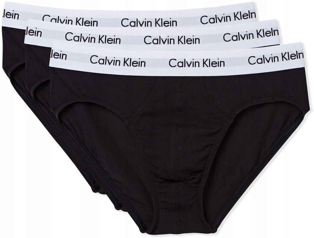 CALVIN KLEIN 3-pack SLIPY CZARNE HIP BRIEFS - M