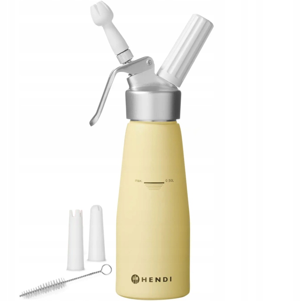 Syfon do bitej śmietany pastelowy żółty 0,5 L - Hendi 975855