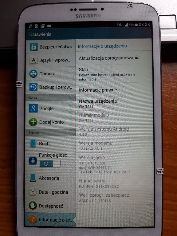 Samsung tablet SM-T311