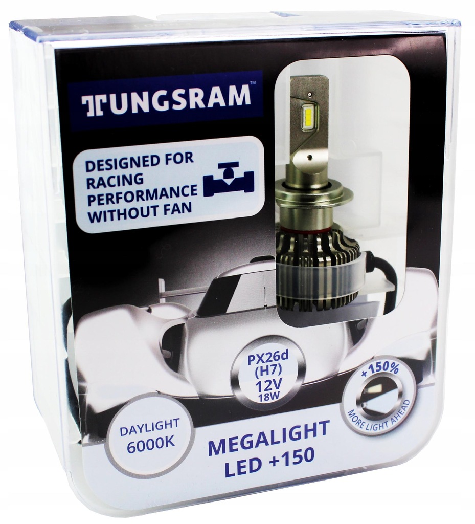 H7 TUNGSRAM LED MEGALIGHT +150% 18W 6000K - 12593154297 - oficjalne ...