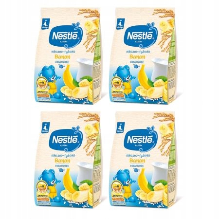 Nestle Kaszka mleczno-ryżowa banan 4m+ 4x230g