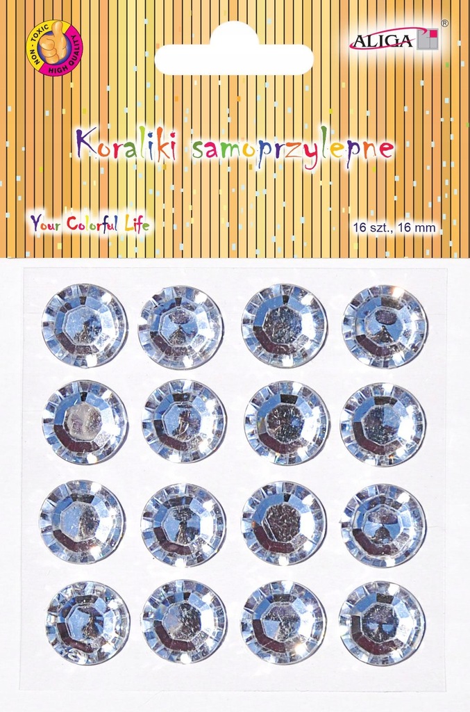 dżety kryształki bezbarwne samoprz. rozm.16mm | JET-4140