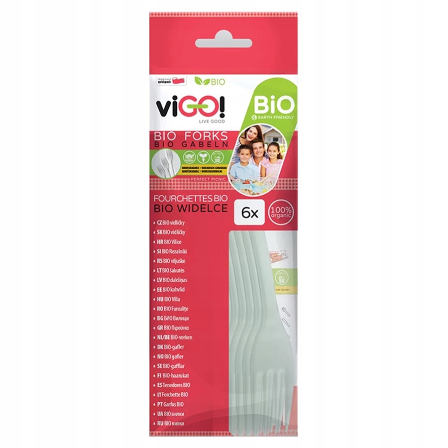 Biodegradowalne widelce viGO!, 6 sztuk