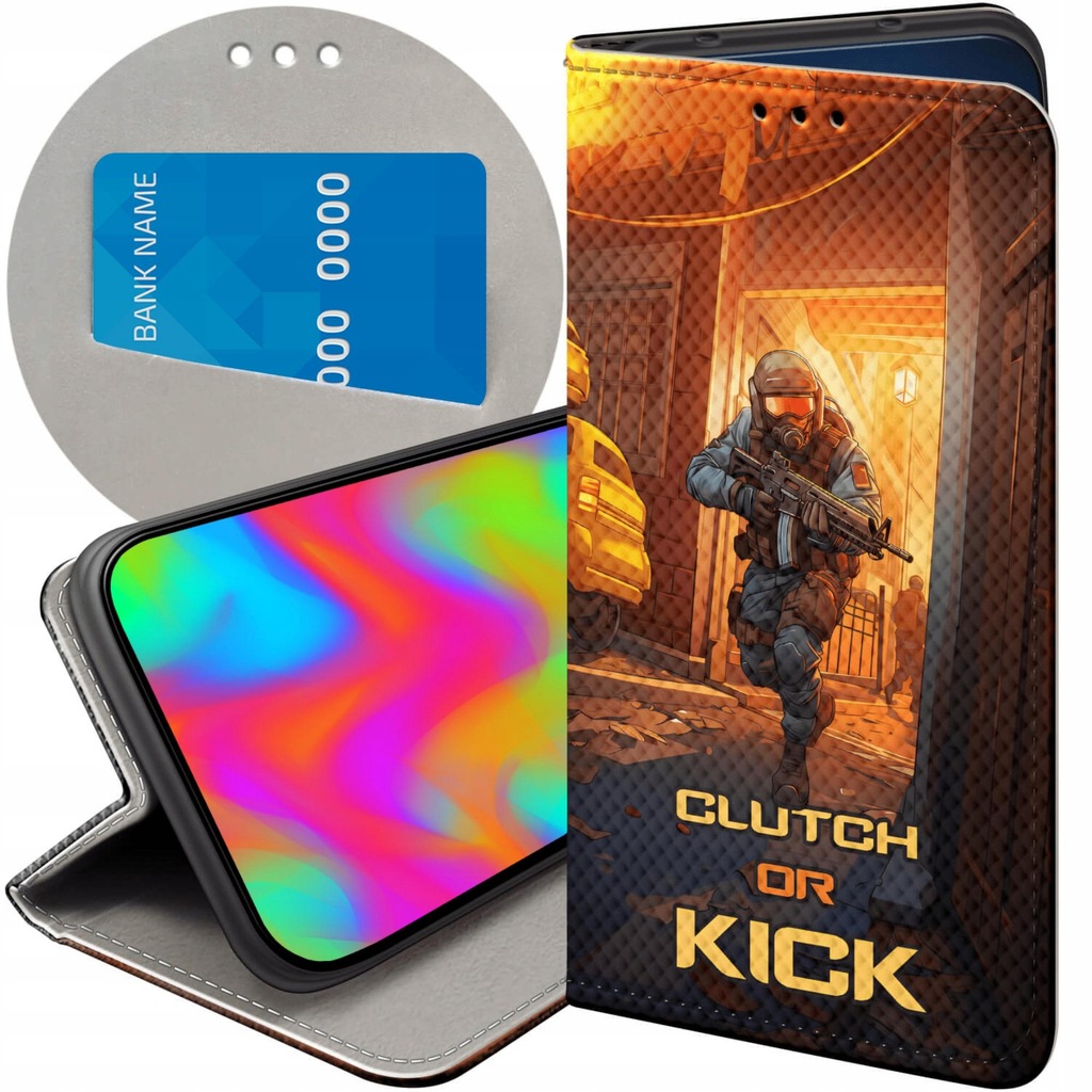 ETUI Z KLAPKĄ DO SAMSUNG GALAXY A20E WZORY CS GO COUNTER-STRIKE FUTERAŁ
