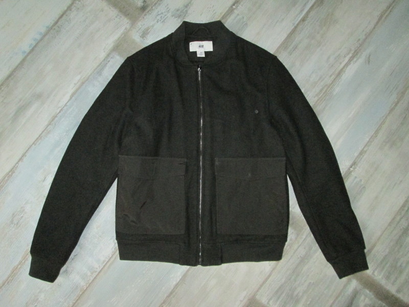 H&M__ KURTKA MĘSKA BOMBER WOOL WEŁNA__M