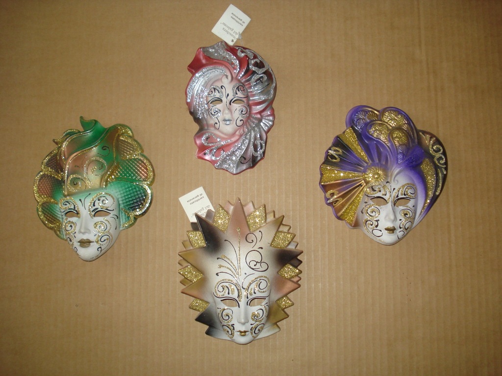 Ceramiczne maski weneckie. Oryginały. Certyfikat.
