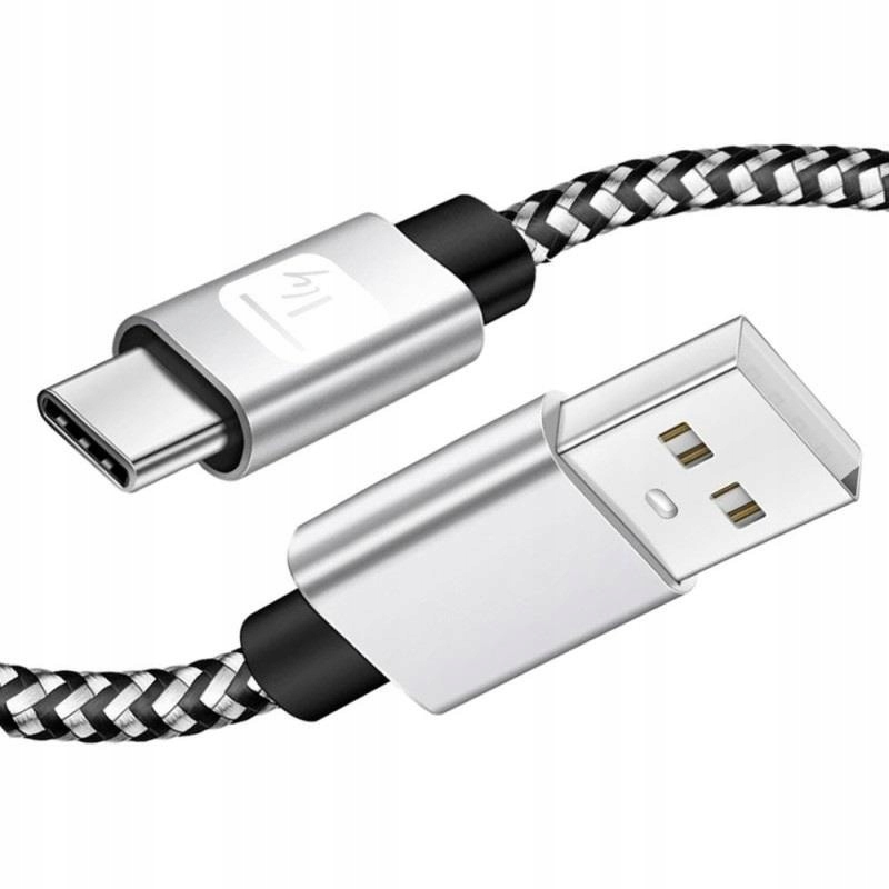 TECHLY Kabel USB 2.0 Typ-C na Typ-A 1m 3A Szybkie Ładowanie w Oplocie