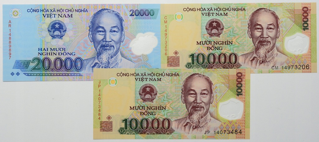 12.cg.Vietnam, Zest.Banknotów 2014 szt.3, St.1