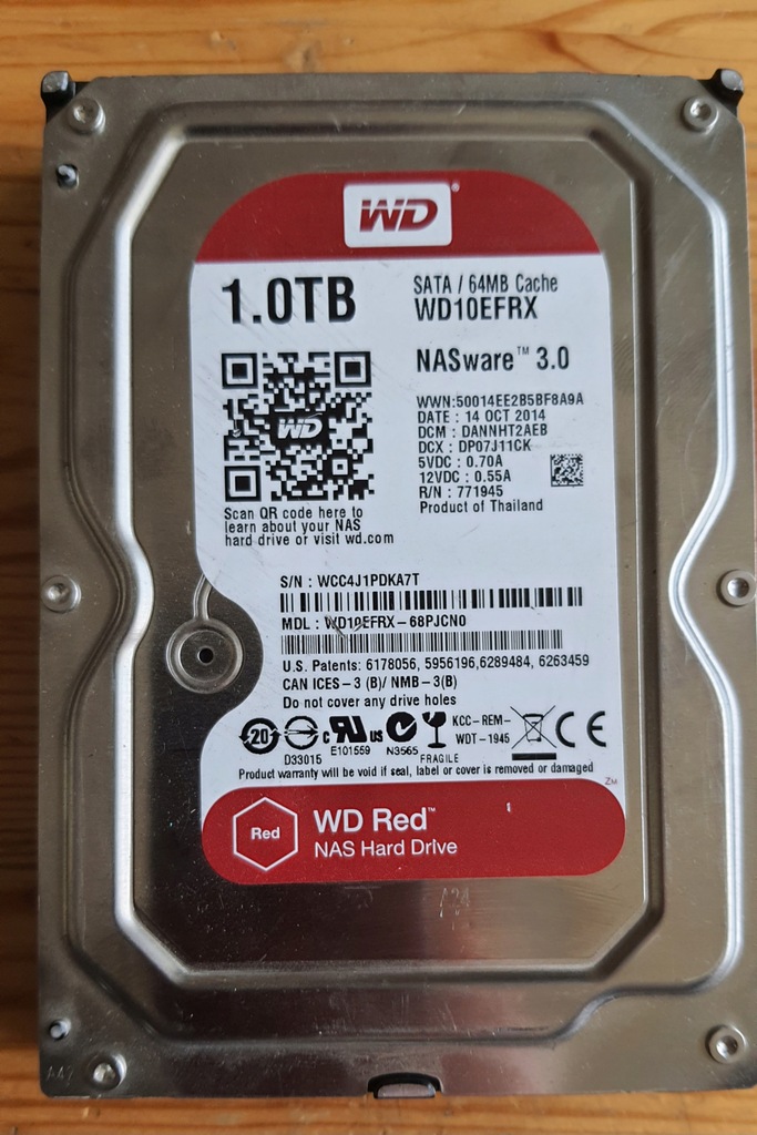 Dysk HDD WD RED NAS 1TB WD10EFRX