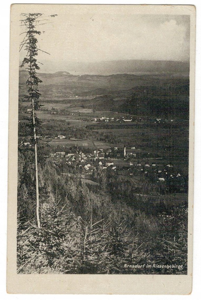 Pocztówka 1920 Miłków widok wsi Jelenia Góra
